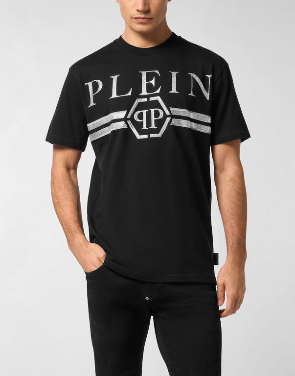 Round Neck T-Shirt Full Of Stones Stripes black