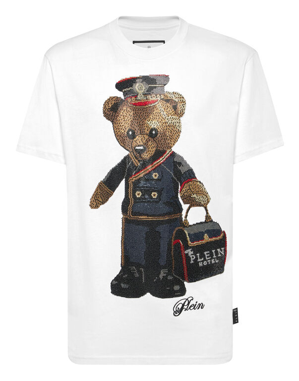 Round Neck T-Shirt Full Of Stones Teddy Bear white