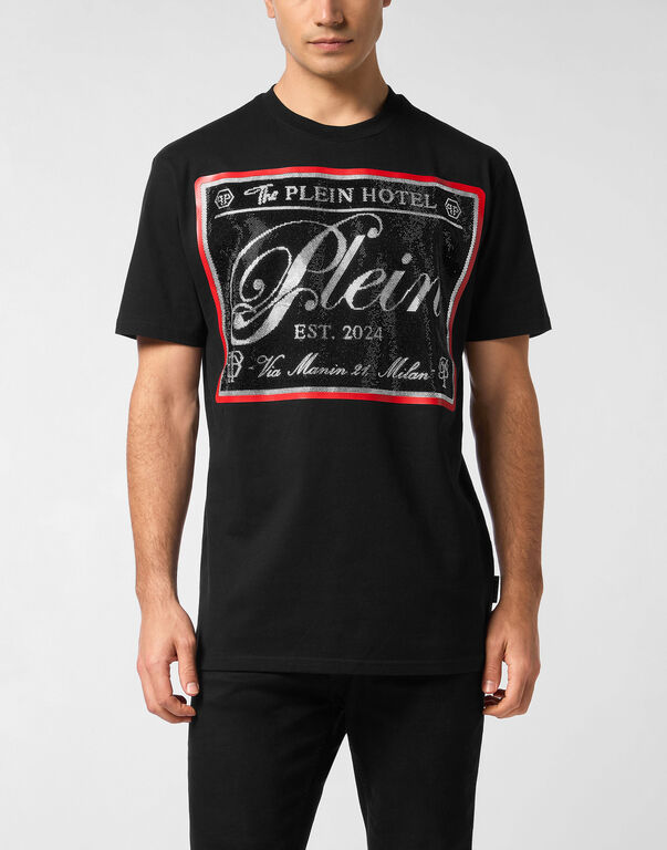 Round Neck T-Shirt Patch Stones black / black