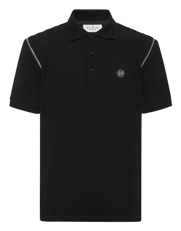 Polo Shirt With Zippers On Sleeves black