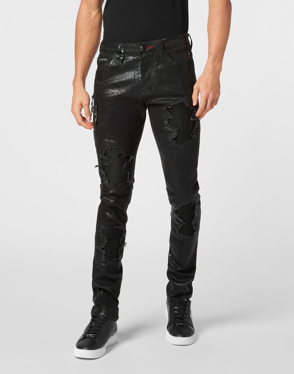 Denim Rock Star Trousers Camouflage Black Ink