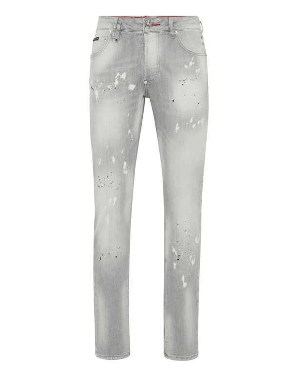 Denim Super Straight Cut Trousers Racing Club Concrete Grey