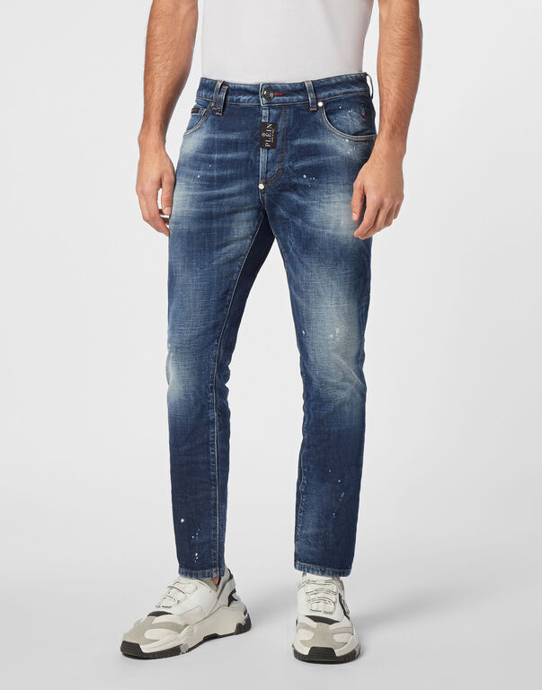 Denim Skinny Fit Trousers Blue Galaxy