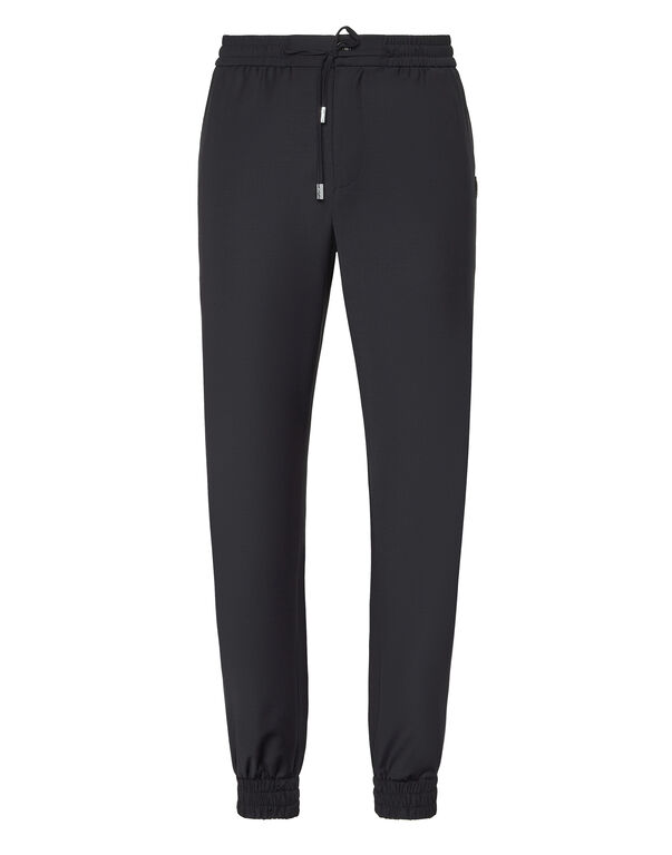 Wool Jogging Trousers dark blue