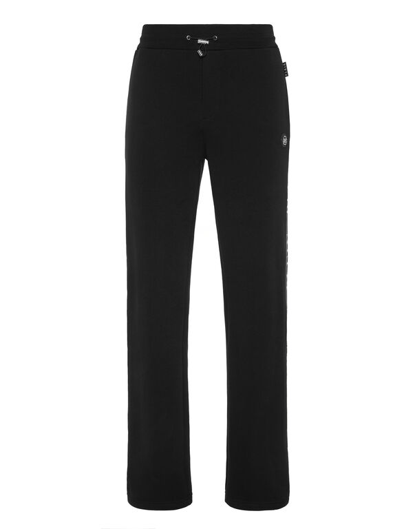 Fleece Tracksuit Pants Plein Tape black