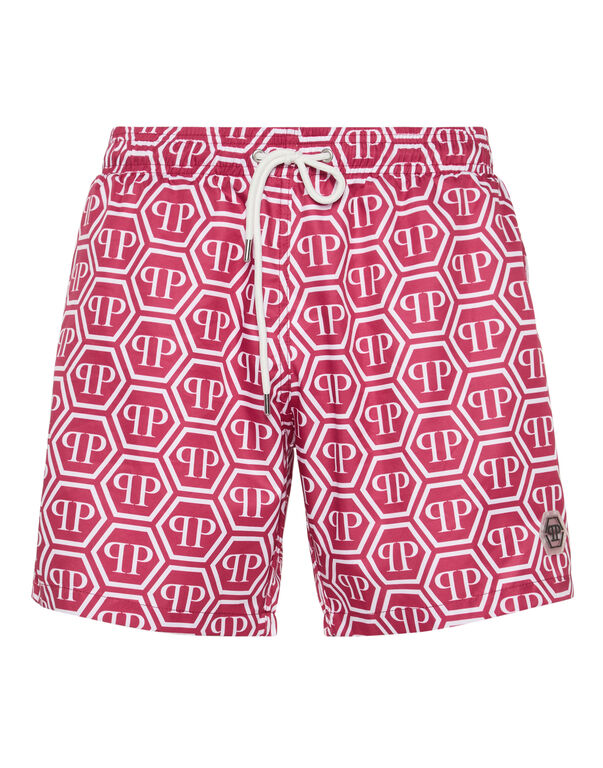 Nylon Jogging Shorts Monogram Bordeaux