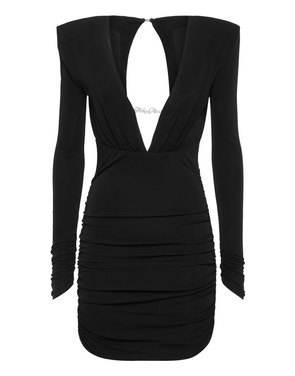 Long-Sleeved Mini Dress black