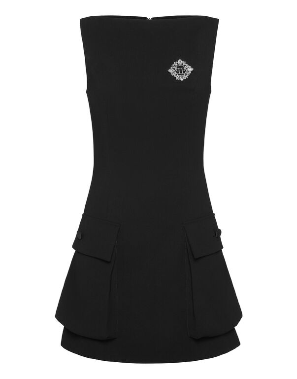 Crepe Dame Fit Mini Dress black
