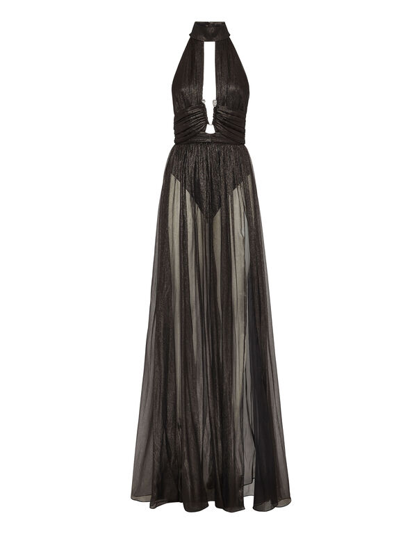 Chiffon Long Dress Silver