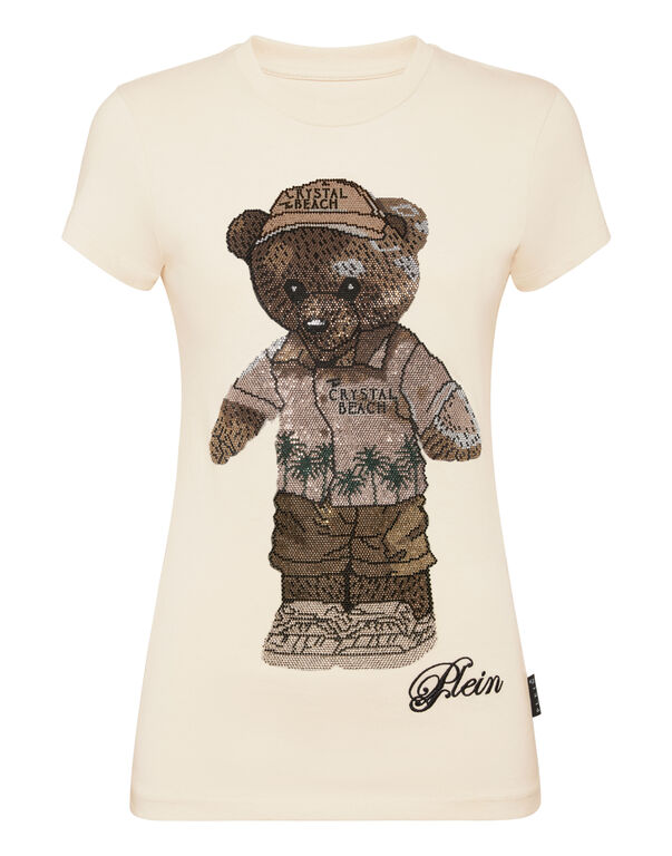 Cotton Sexy Pure Fit T-Shirt Teddy Beach Crystal beige
