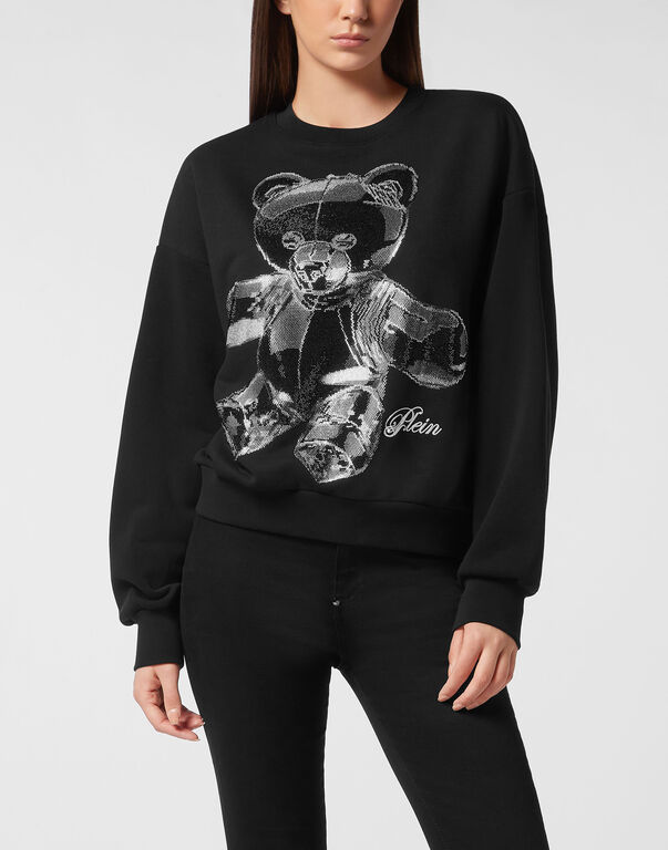 Cotton New Port Beach Fit Sweatshirt Teddy Crystal black