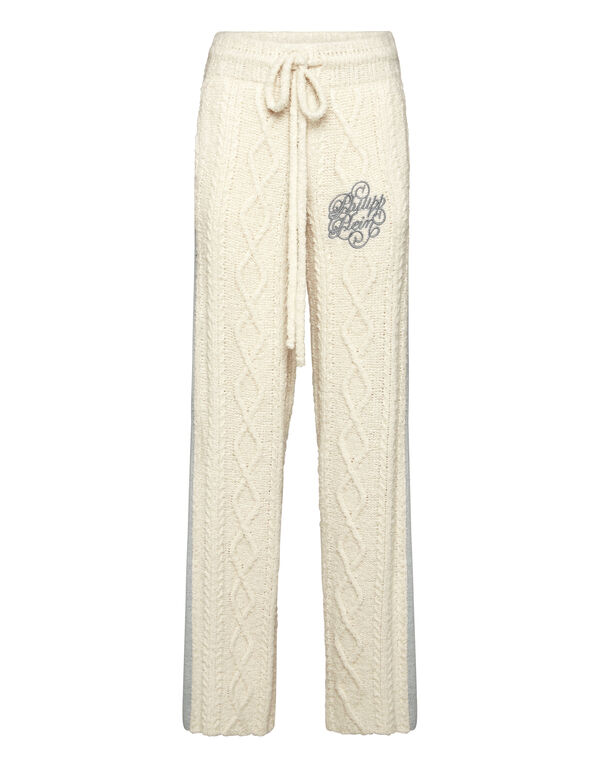 Knit Straight Joggers Signature Off White