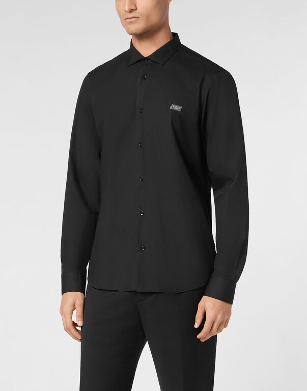 Shirt Sugar Daddy Cut Long-Sleeve Crystal Skull black