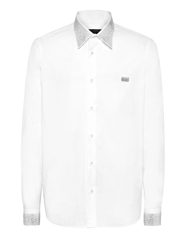 Shirt Sugar Daddy Cut LS Strass white