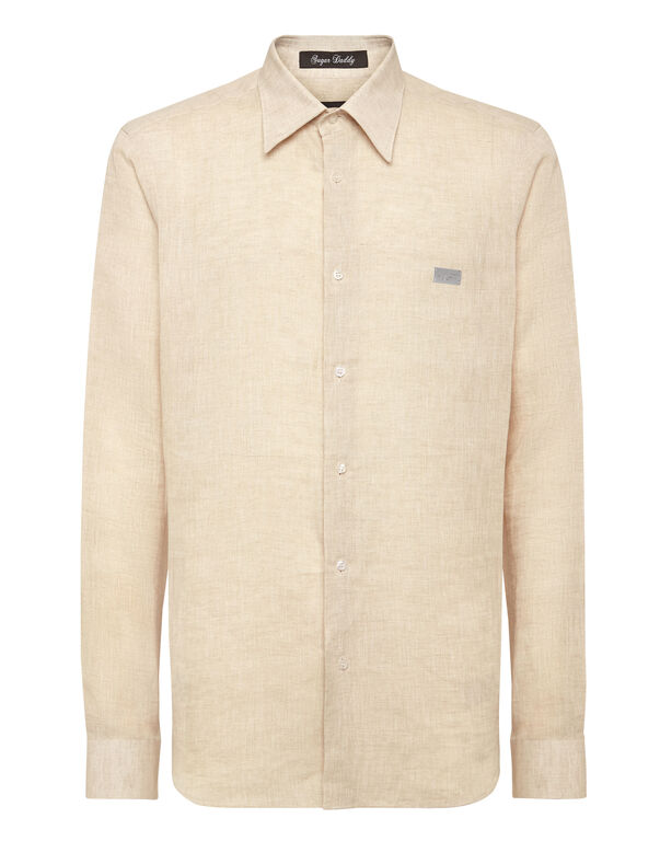 Linen Shirt Sugar Daddy Cut LS beige