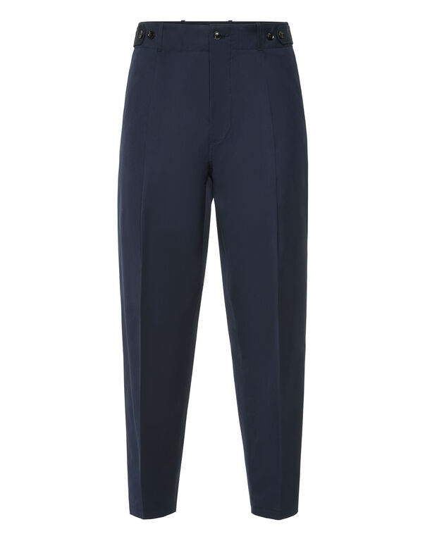 Wool Trousers Chinos Classic Fit dark blue