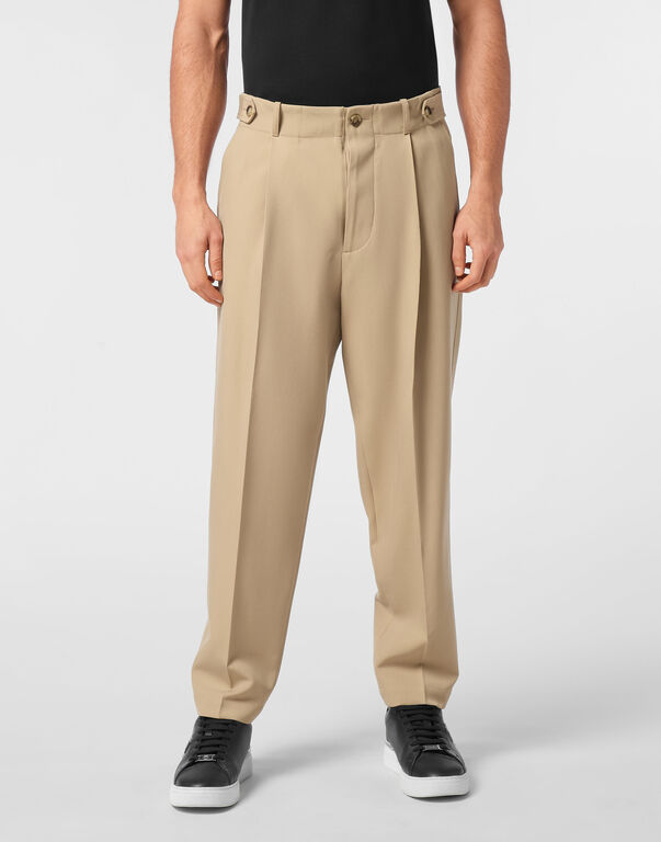 Wool Trousers Chinos Classic Fit beige
