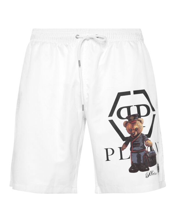 Nylon Jogging Shorts Teddy Doorman white