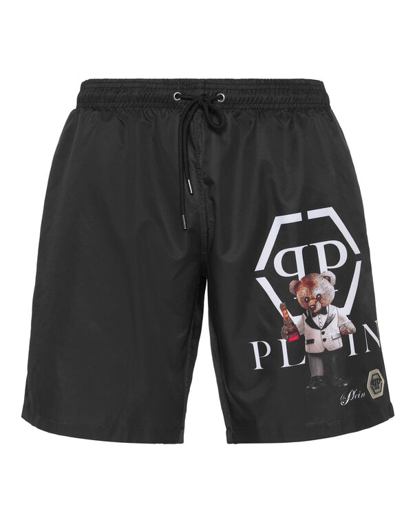 Nylon Jogging Shorts Teddy Waiter black