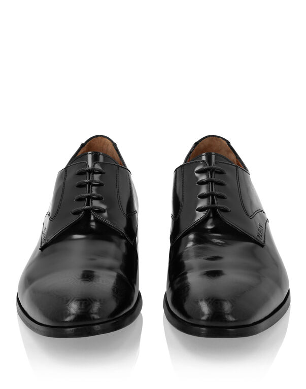 Leather Lace Up Shoes Monogram black