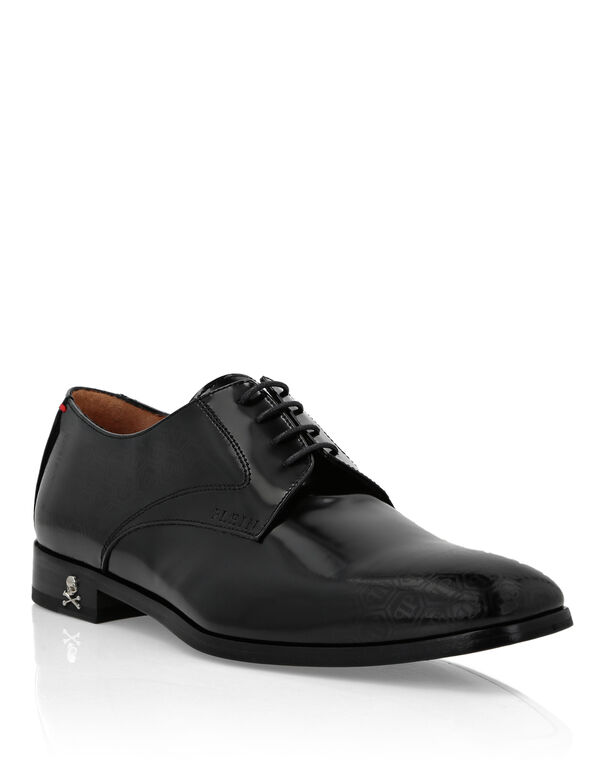 Leather Lace Up Shoes Monogram black