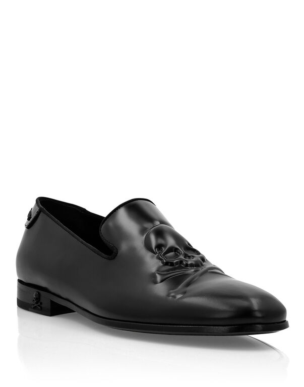 Calf Skin Leather Loafers black