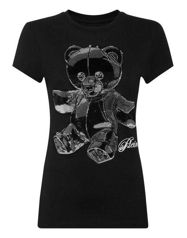 Cotton Sexy Pure Fit T-Shirt Teddy Crystal black