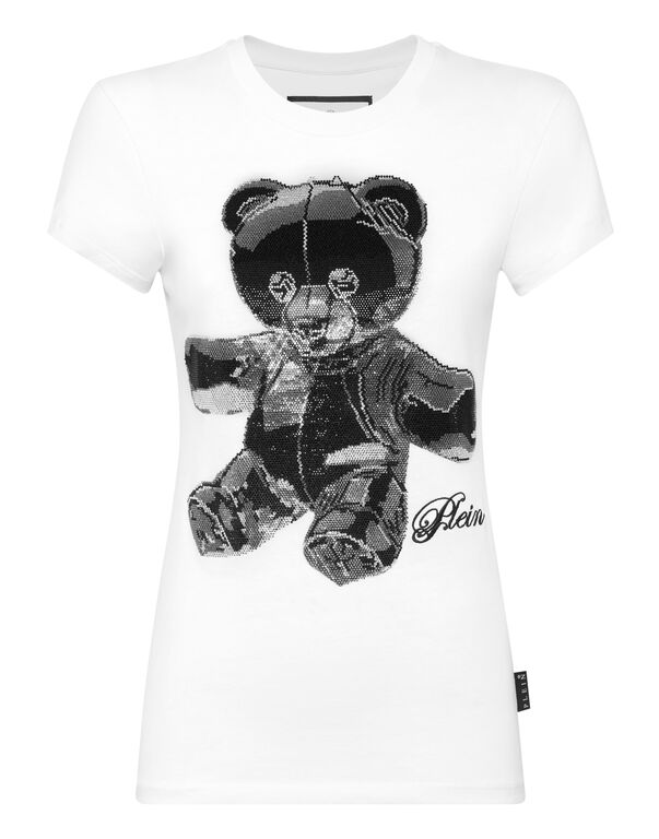 Cotton Sexy Pure Fit T-Shirt Teddy Crystal white