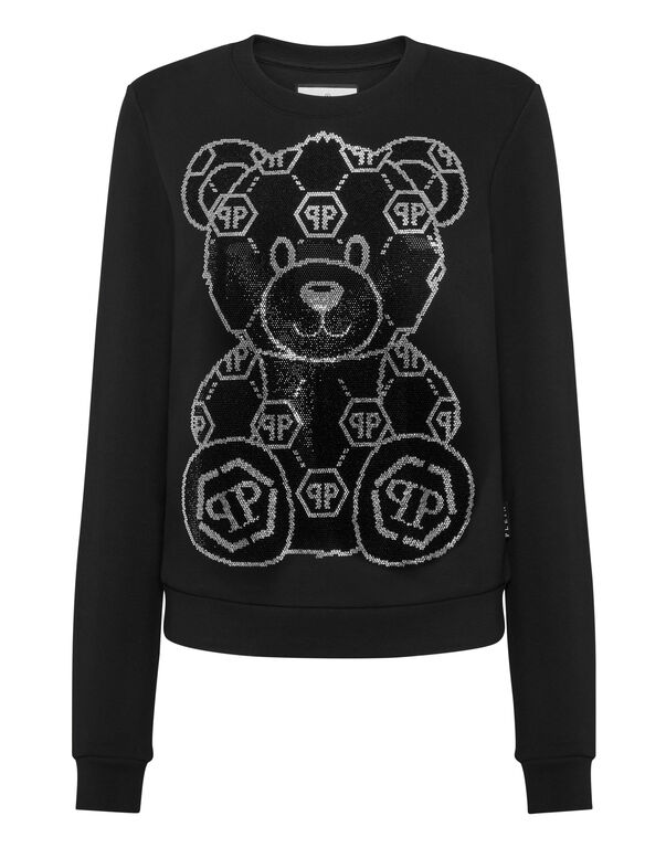 Sweatshirt Long-Sleeve Strass Teddy Bear black