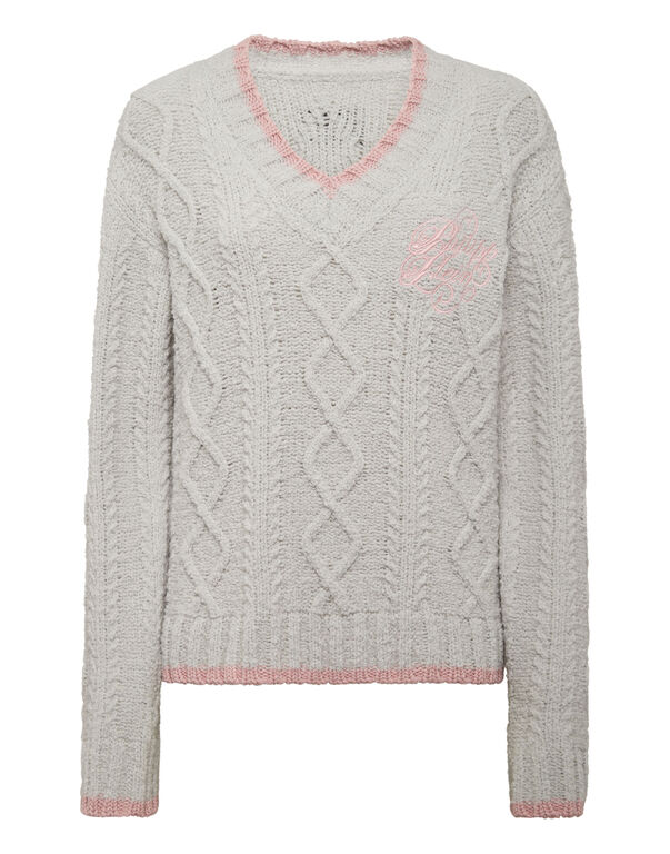 Loose Fit V-Neck Sweater grey