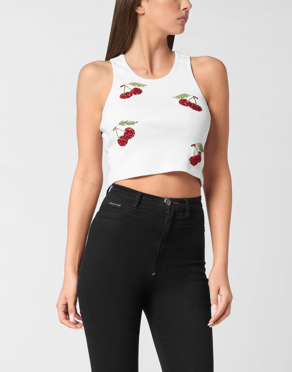 Tank top Cherries white