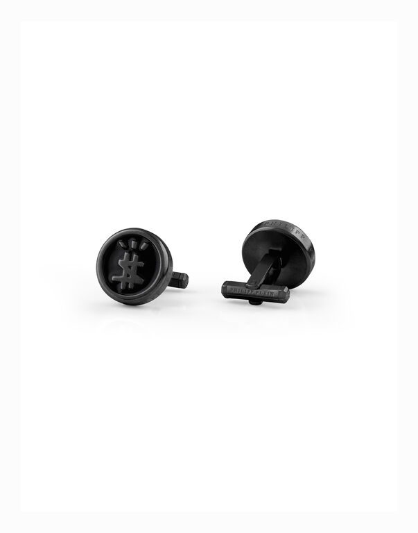 CUFFLINKS ROUND HEXAGON Grey Titan