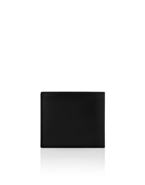 Leather French Wallet Hexagon black