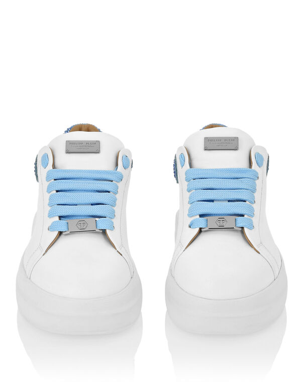 Low Top Sneakers Monogram Strass white / light blue