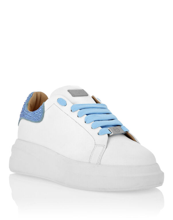 Low Top Sneakers Monogram Strass white / light blue
