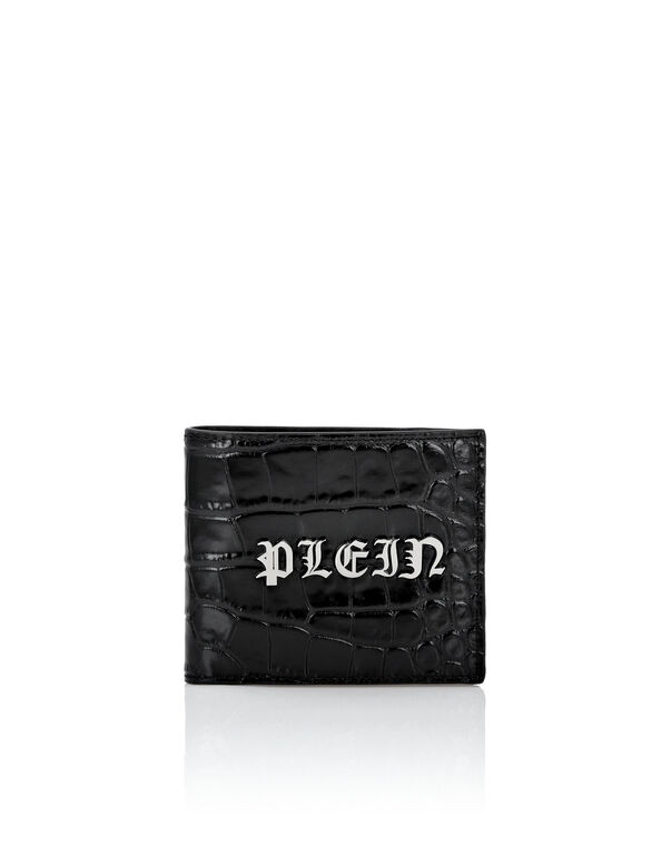 Crocco Printed Leather French Wallet Gothic Plein black