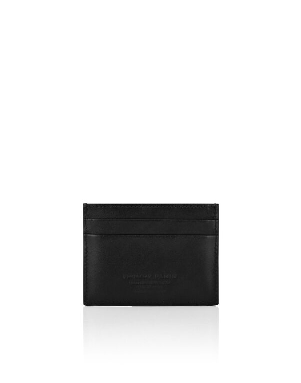 Leather Credit Cards Holder Hexagon black