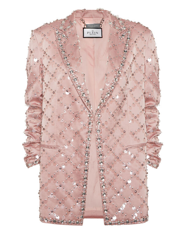 Blazer Boyfriend Fit Plein Paillettes nude pink
