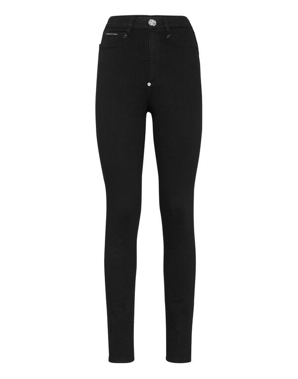 Crystal Skull Denim Super High Waist Jegging Summer Night