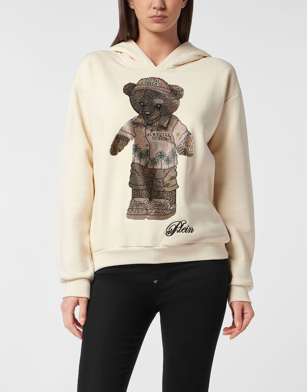 Cotton Venice Beach Fit Hoodie Teddy Beach Crystal beige