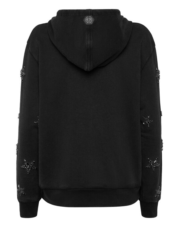 Hoodie Sweatjacket LS Stars black