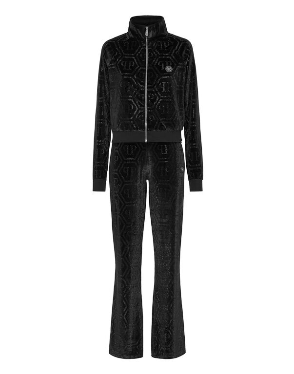 Jogging Set Top/Trousers Strass Monogram black / black
