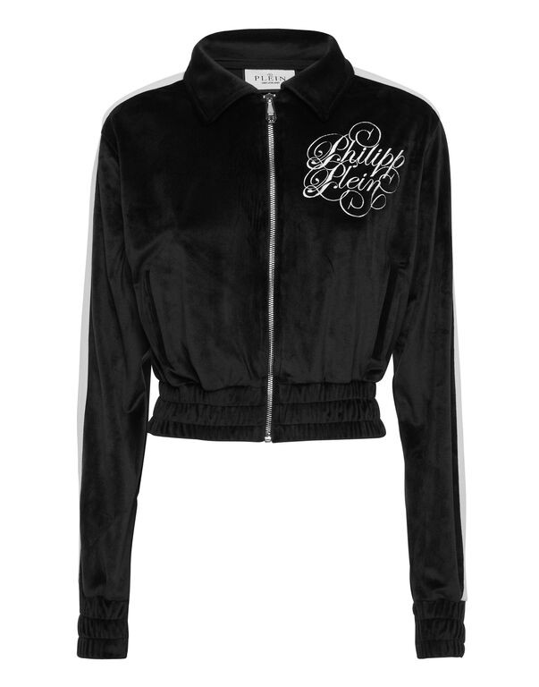 Chenille Tracksuit Jacket Signature black