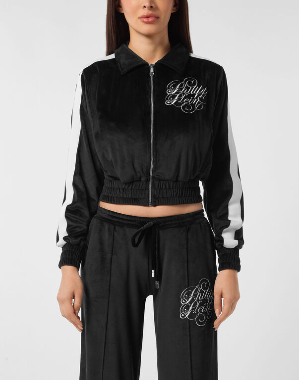 Chenille Tracksuit Jacket Signature black