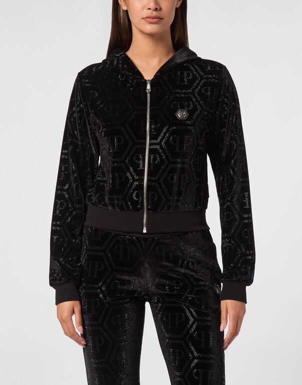Hoodie Sweatshirt Strass Monogram