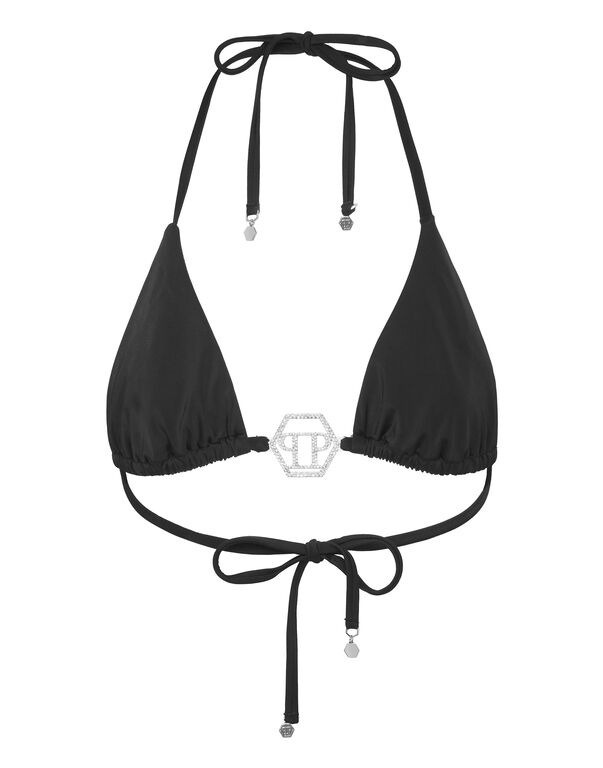 Swimwear Top Triangle Bra Crystal Hexagon black