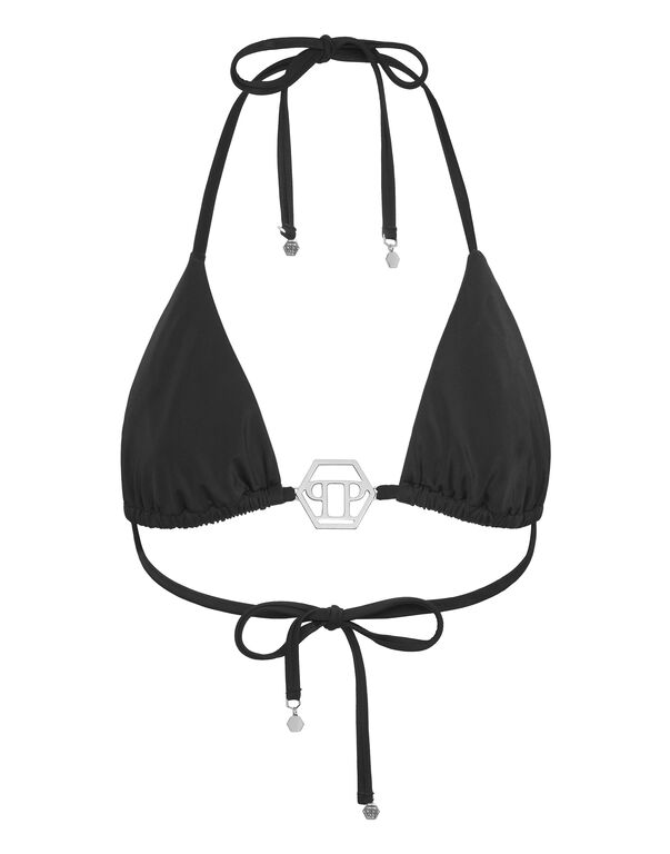 Swimwear Top Triangle Bra Crystal Hexagon black