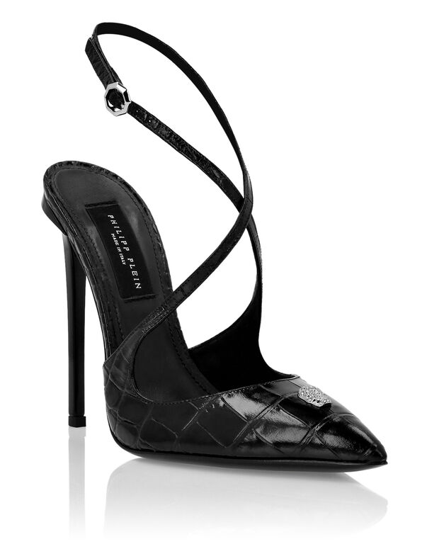 Hi-Heels Crossing Crocco Print black