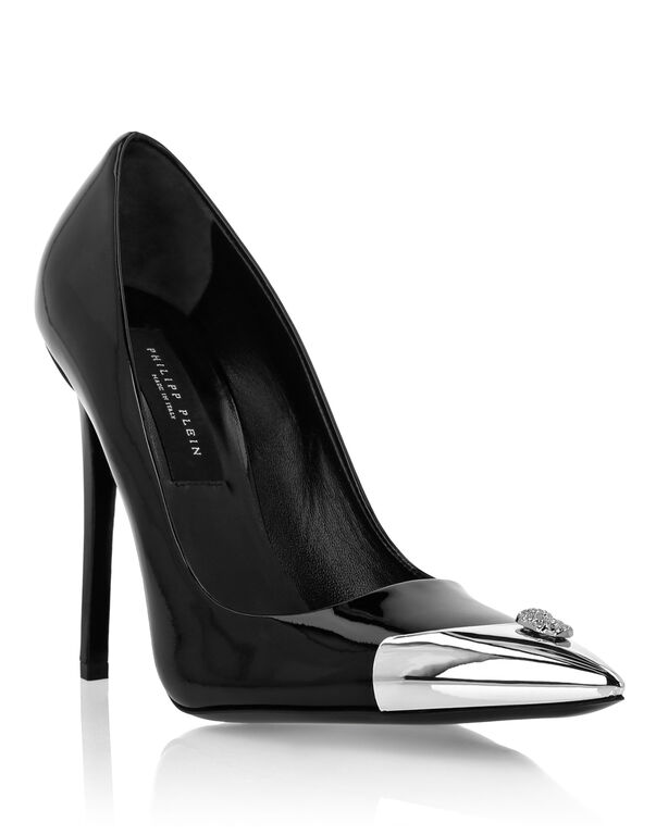 Patent Leather Decollete Hi-Heels Skull black