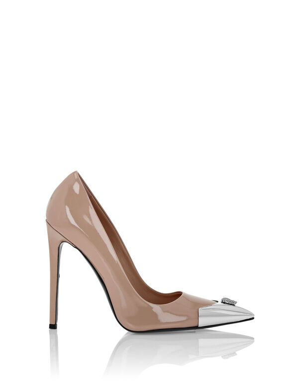 Patent Leather Decollete Hi-Heels Skull nude pink